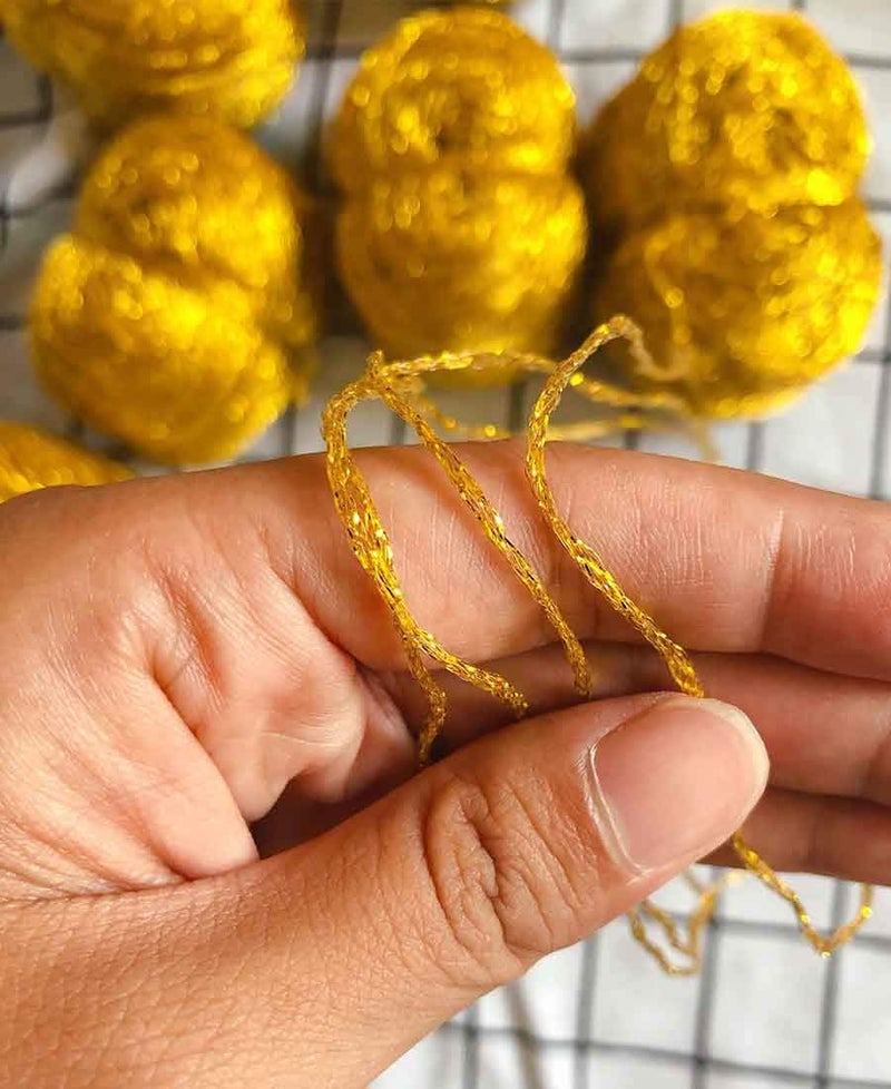 CLISIL Gold Lurex Polyester Yarn, 2mm, 90g - Image 3